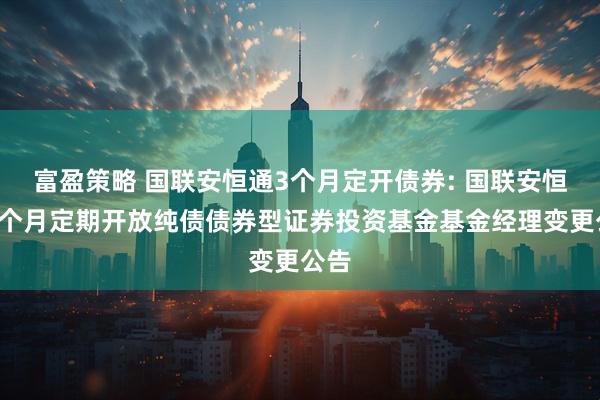 富盈策略 国联安恒通3个月定开债券: 国联安恒通3个月定期开放纯债债券型证券投资基金基金经理变更公告